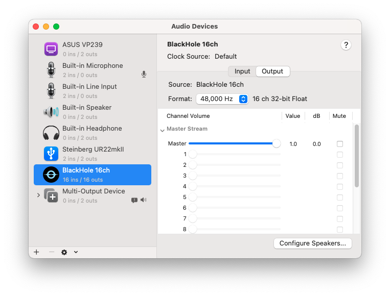 Audio MIDI Setup screenshot