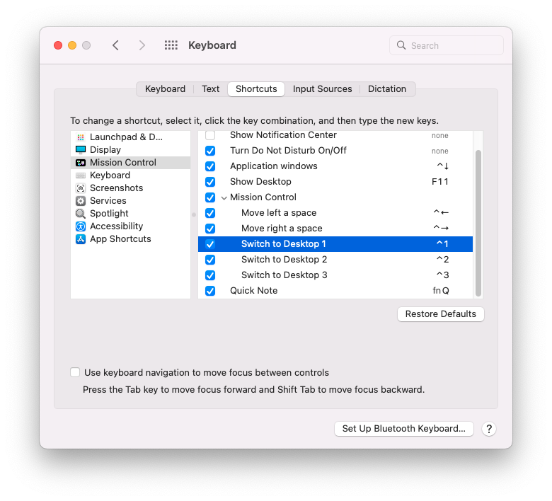 macOS keyboard shortcuts
